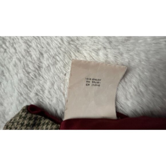 Vintage David Brooks Women’s Wool Blazer Jacket Red Tartan Houndstooth USA 12 - Picture 4 of 11